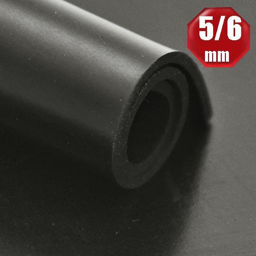 Gummiplatten glatt, 5|6 mm dick, 120 cm breit, Länge 10 m Vollgummiplatte-56mm