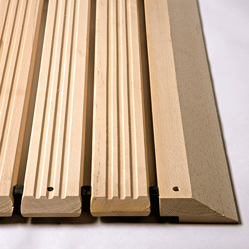 Holzrost mit Auffahrkeil | Meterware | 4 Breiten holzrost-anlaufschraege