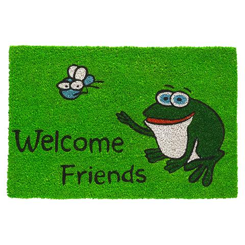 Kokos-Fußmatte Frosch welcome friends 40 x 60 cm