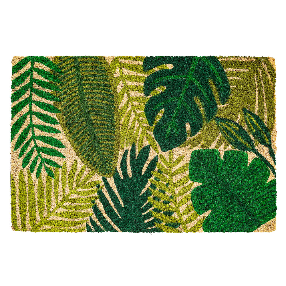 Kokos-Fußmatte Green Leaves 40 x 60 cm